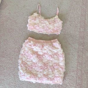 PrettyNPink Roses Top and Skirt Set